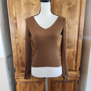 Double Zero Brown Ribbed Sweater | S